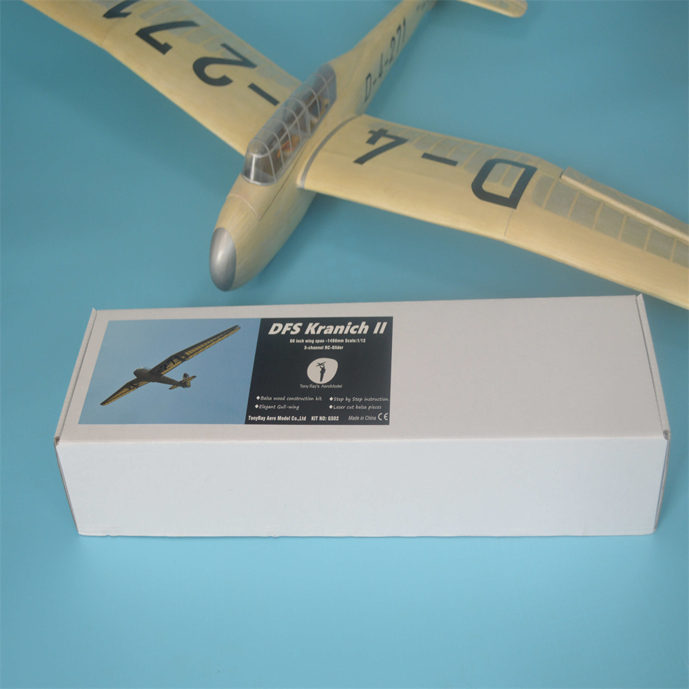 Tony-Rays-AeroModel-Mini-Kranich-112-1498-mm-Spannweite-Balsa-Holz-RC-Flugzeug-Festfluumlgel-KIT-2021174-14